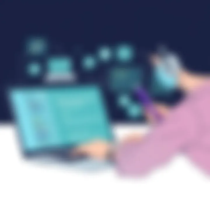 User Engagement with Proofreading Applications User engaging with a proofreading application on a laptop