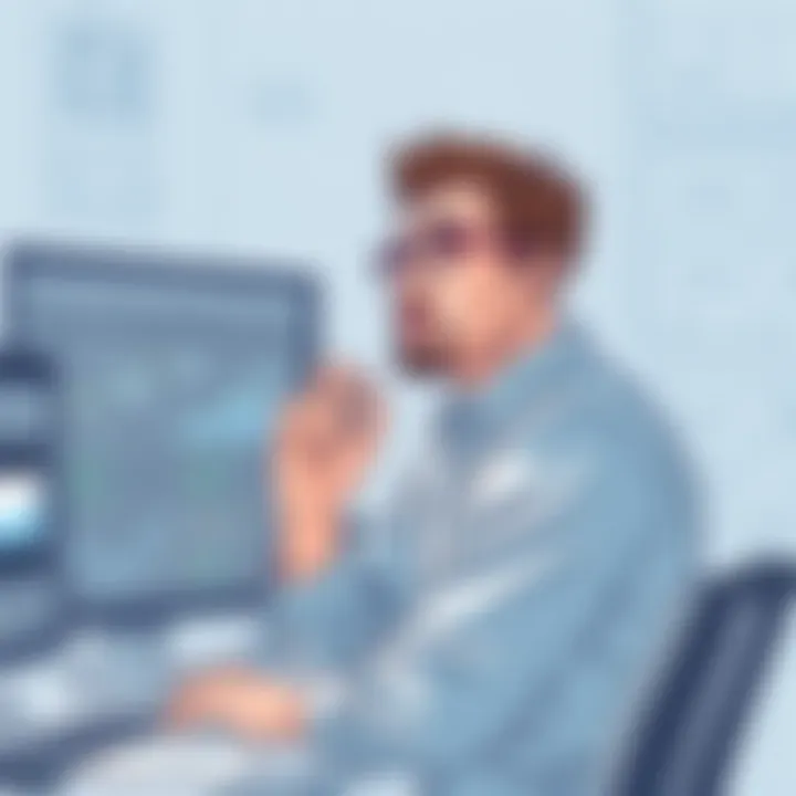 A thoughtful entrepreneur evaluating market trends