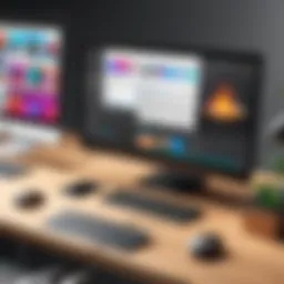 Creative workspace showcasing Adobe Bundle software in action