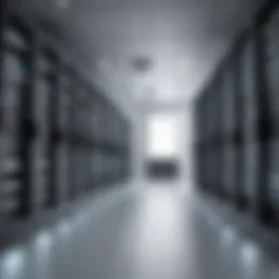 A high-tech server room showcasing advanced virtual desktop infrastructure technology