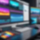 A montage of colorful video clips showcasing various editing tools