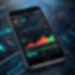 A sleek smartphone displaying stock market trends