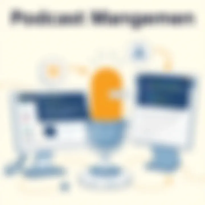 Podcast Management Features Visual representation of podcast management with Buzzsprout features