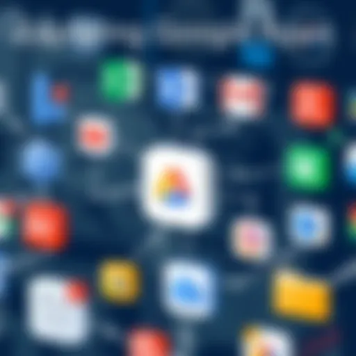 A visual representation of Google Apps icons showcasing their functionalities.