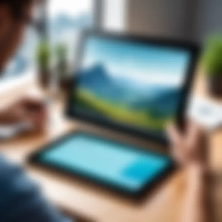 A user engaging with Inkscape on a digital tablet