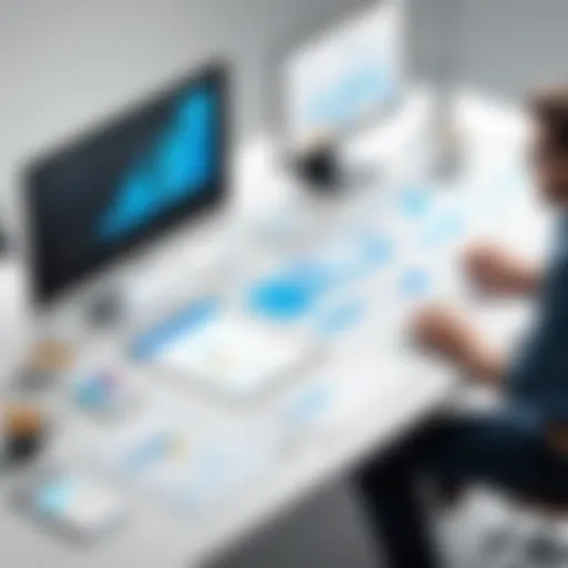 Illustration showcasing the stages of product management workflow