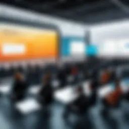 An illustration showcasing various conference hosting software options