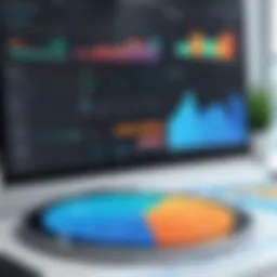 Illustration of financial analytics dashboard showing accounts receivable metrics
