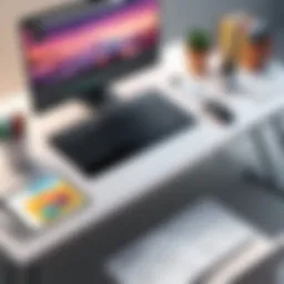 Creative workspace with design tools
