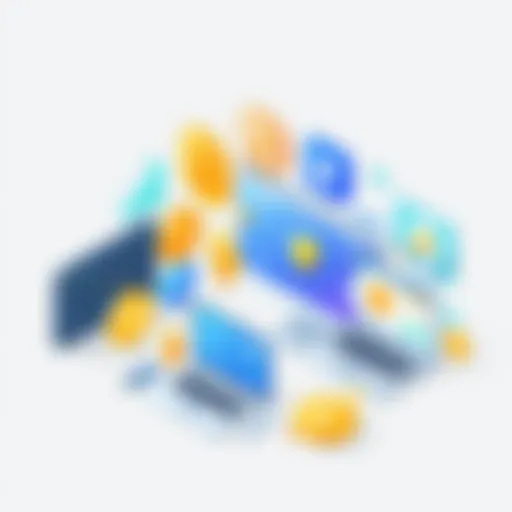 Visual representation of diverse cryptocurrency platforms