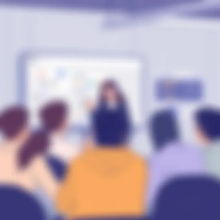 Educator engaging students with interactive Q&A during a session