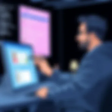 Marketer analyzing real-time feedback from an audience during a campaign presentation