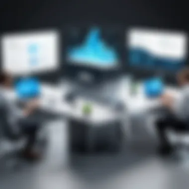 Business File Transfer Solutions Business professionals utilizing a file transfer solution.