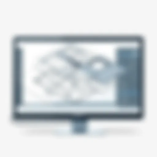 A computer screen displaying an architectural design software interface with intricate blueprints.