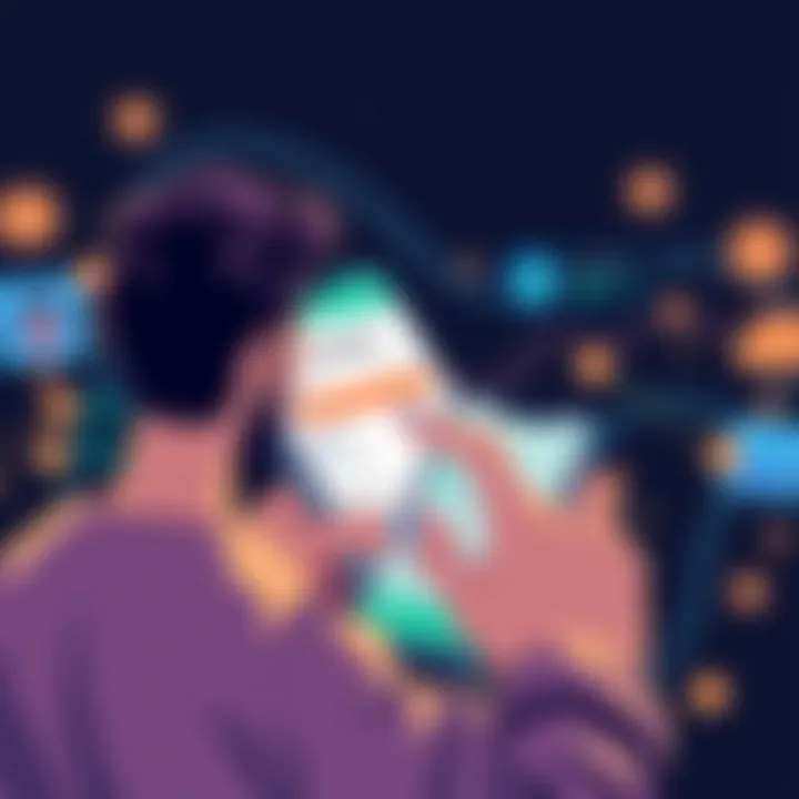 User Experience with Invoicing App A user navigating through an invoicing application on a smartphone