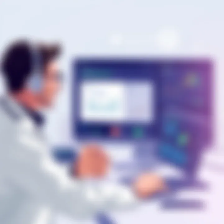 Analyzing Healthcare Reporting Software Healthcare professional analyzing reporting software