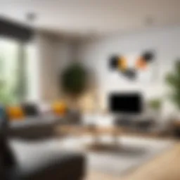 Digital rendering of a modern living room created using Homebyme software