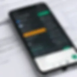 User interface of the Microsoft Project mobile application