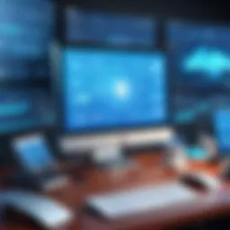 Illustration of remote IT support interface showcasing various tools