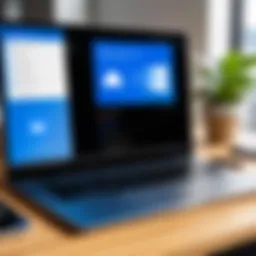 Illustration showcasing TeamViewer's interface on a laptop