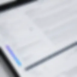 User interface of a document creation application showcasing user-friendly design