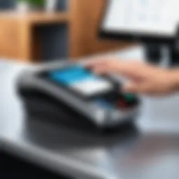 Close-up view of an ID scanner in use at a reception desk