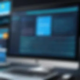 Data backup on a computer screen