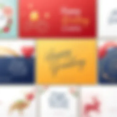 Showcasing various stylish greeting card designs
