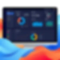 An illustration of the Tharstern MIS interface showcasing its dashboard features