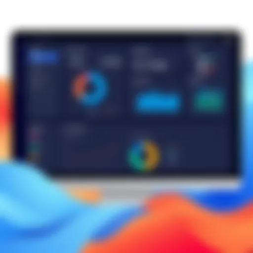 An illustration of the Tharstern MIS interface showcasing its dashboard features