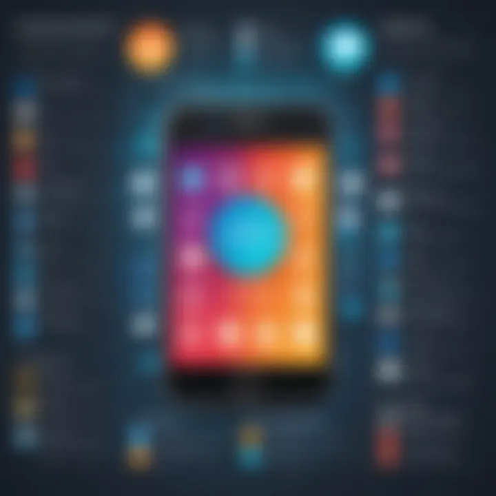 Infographic showcasing advantages and disadvantages of apps