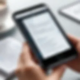 User interface of the Neat Scanner app showcasing document scanning features.