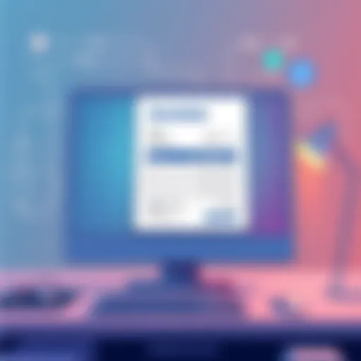 An illustration of a digital invoice on a computer screen