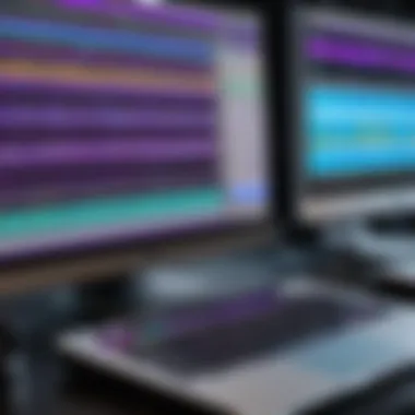 Pro Tools in Action Pro Tools software running on a computer with audio tracks visible