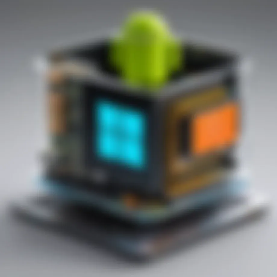Diagram illustrating the architecture of the Android Virtual Machine on Windows