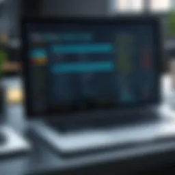 Display of quality audit software interface highlighting key functionalities