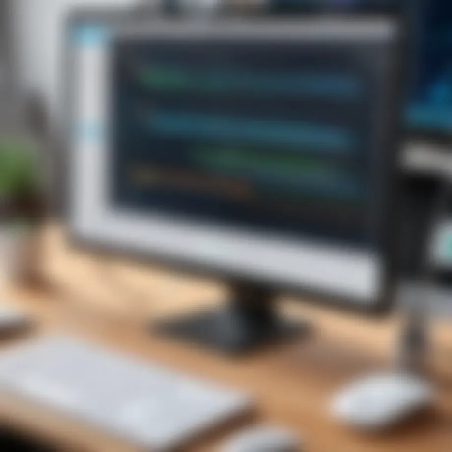 A sophisticated workspace showcasing a modern IDE interface