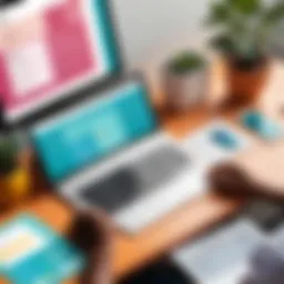 Creative workspace showcasing Canva interface with vivid designs